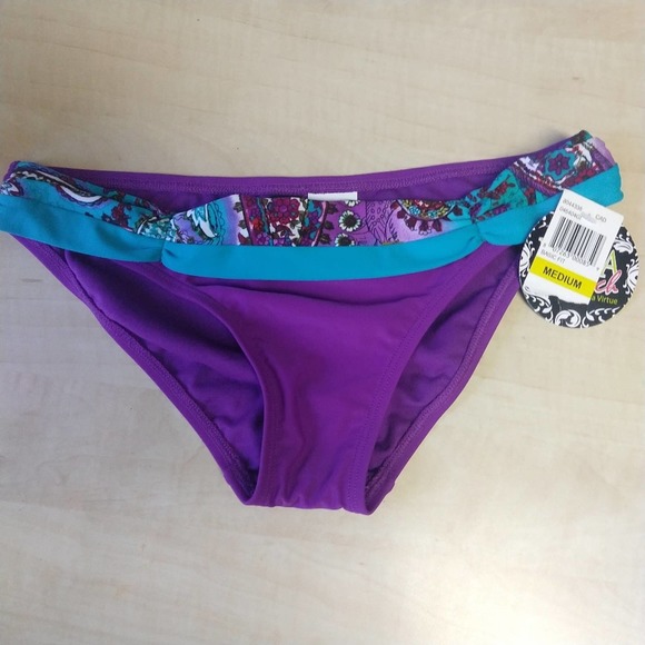 Becca Paisley Band Hipster Swim Bikini Bottom M - Picture 2 of 8